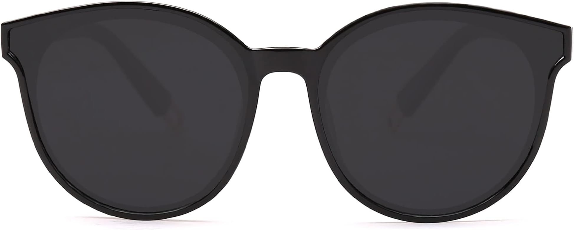 Amazon.com: SOJOS Fashion Round Sunglasses for Women Men Oversized Vintage Shades SJ2057, Black/G... | Amazon (US)