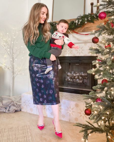 Christmas party outfit. Sequin skirt. Christmas dress. Walmart fashion. 

#walmartpartner #walmartfashion 

#LTKfamily #LTKSeasonal #LTKHoliday
