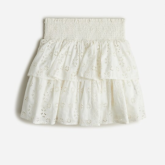 Girls' smocked skirt in eyelet | J. Crew US