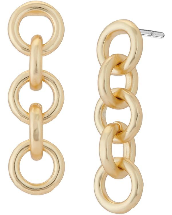 Lucky Brand Women's Chain Linear Earring, Gold, One Size | Amazon (US)