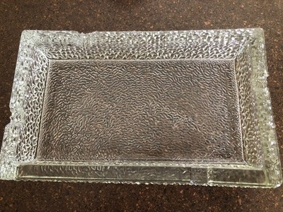 Large Ashtray Finland Tapio Wirkkala Icicle Square Textured Glass | eBay US