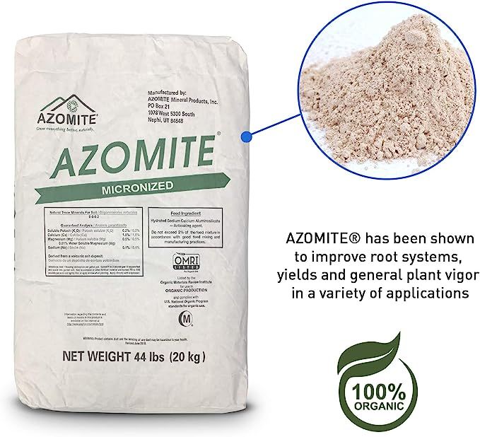 Azomite AZOMITE-44-1 Azomite-44A Bag Micronized Bag-100% Natural 44 lb, White | Amazon (US)