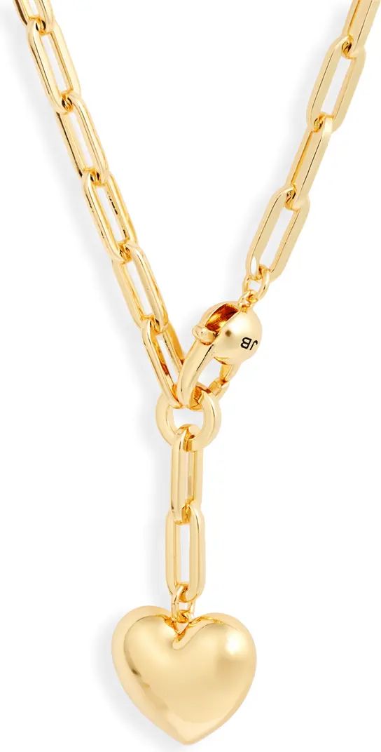 Puffy Heart Charm Paper Clip Chain Necklace | Nordstrom