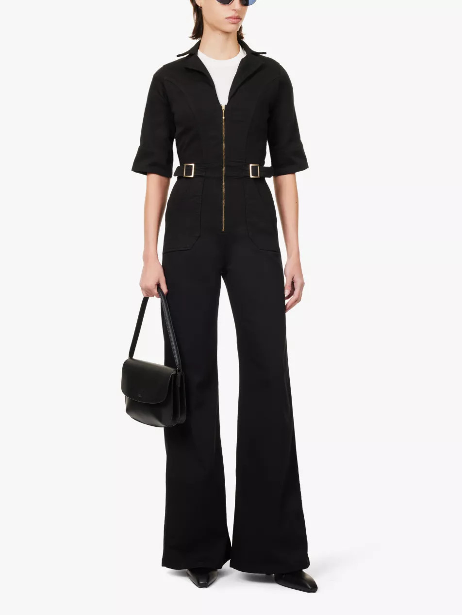 Cassandra flared-leg stretch-woven blend jumpsuit | Selfridges