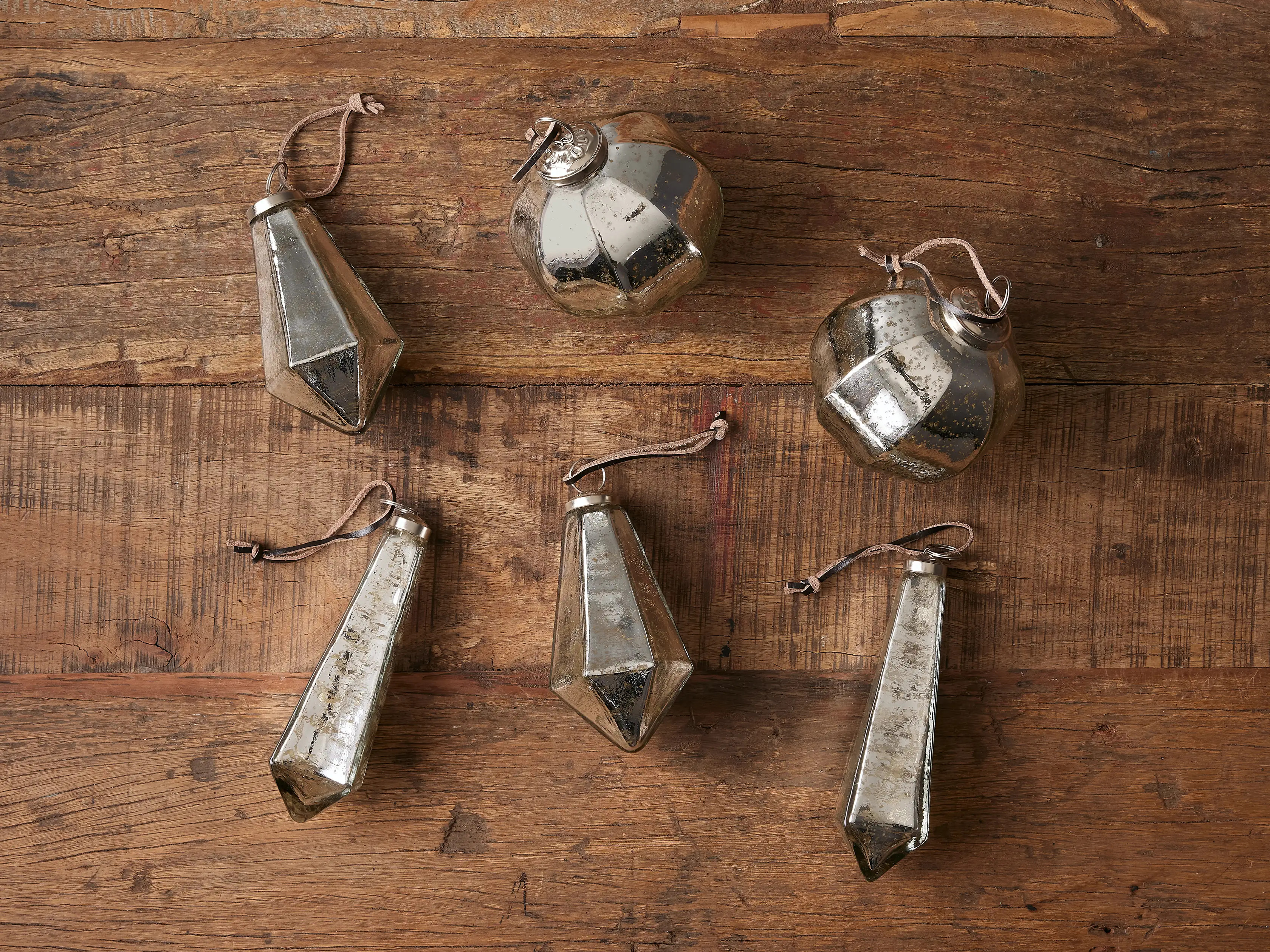 Silver Geo Ornaments (Set of 6) | Arhaus