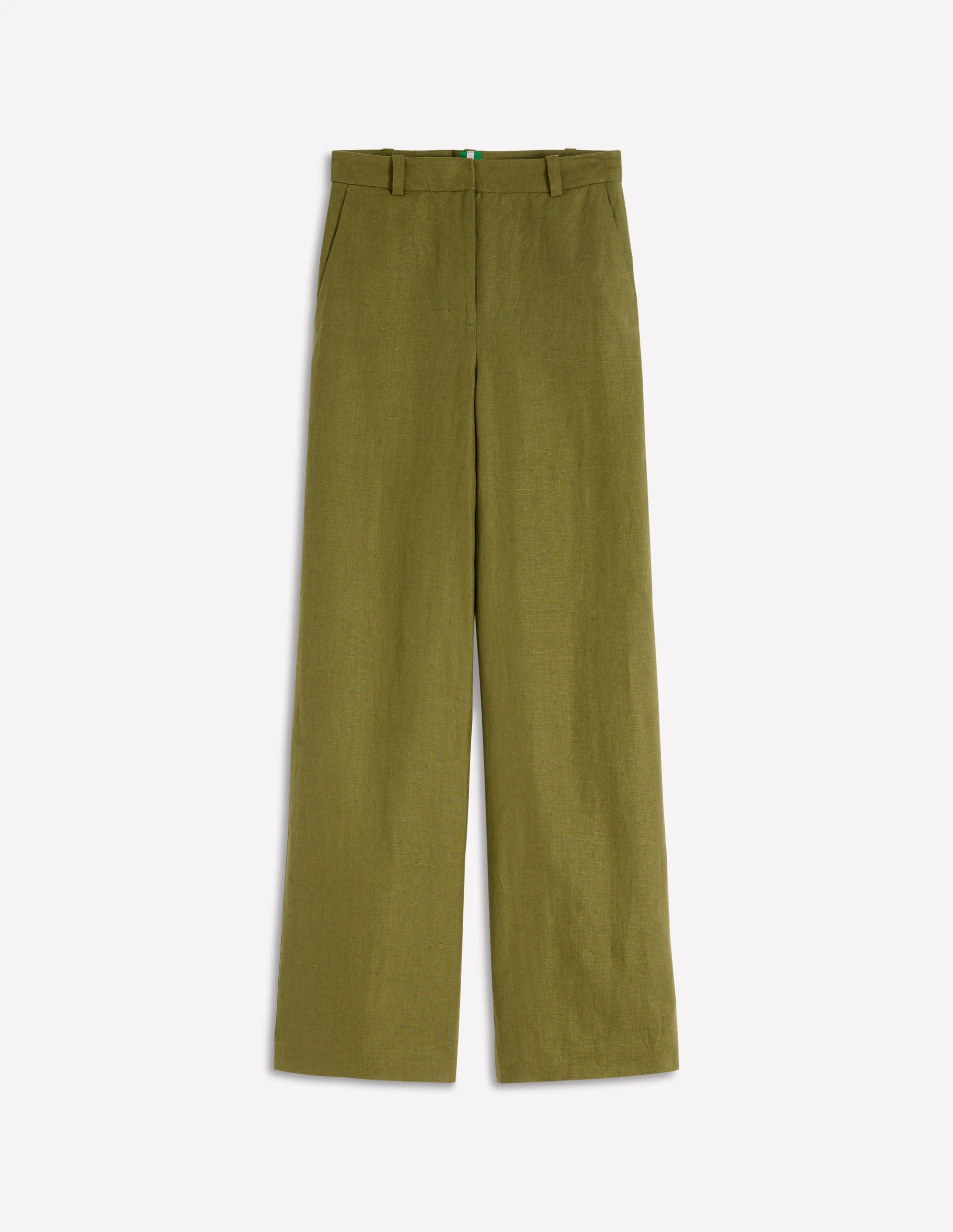 Belgravia Linen Pants-Olive Green | Boden (US)