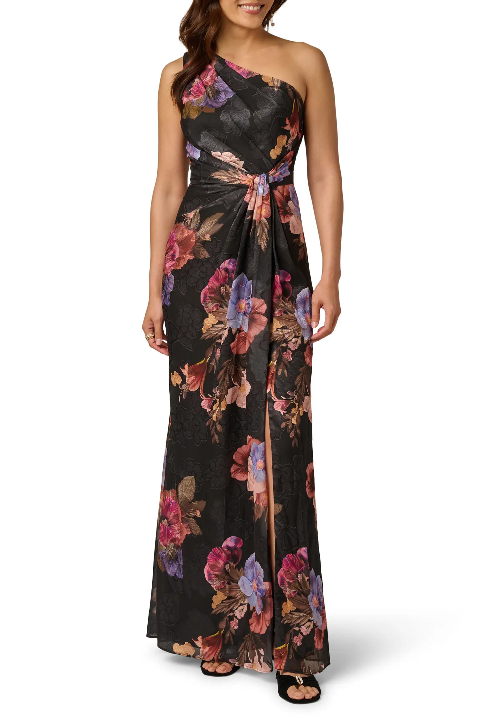 Adrianna Papell One-Shoulder Chiffon Gown (Women) | Nordstrom | Nordstrom