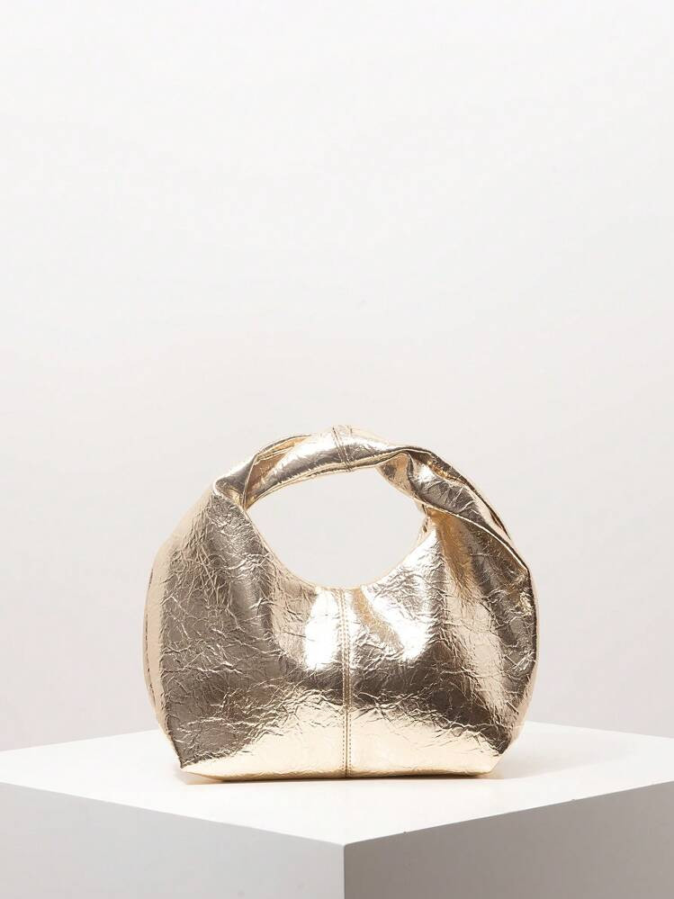 Bolso cuadrado asimétrico de doble giro de moda, bolso de mujer de piel sintética retro, bolso ... | SHEIN