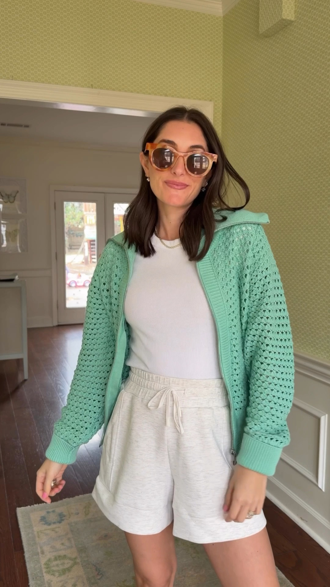 daily outfits during the month of march! day 2/31 💚 school drop off & work from home! 

jacket: xs
top: s
shorts: xs

#LTKootd #LTKmomlife #LTKspring