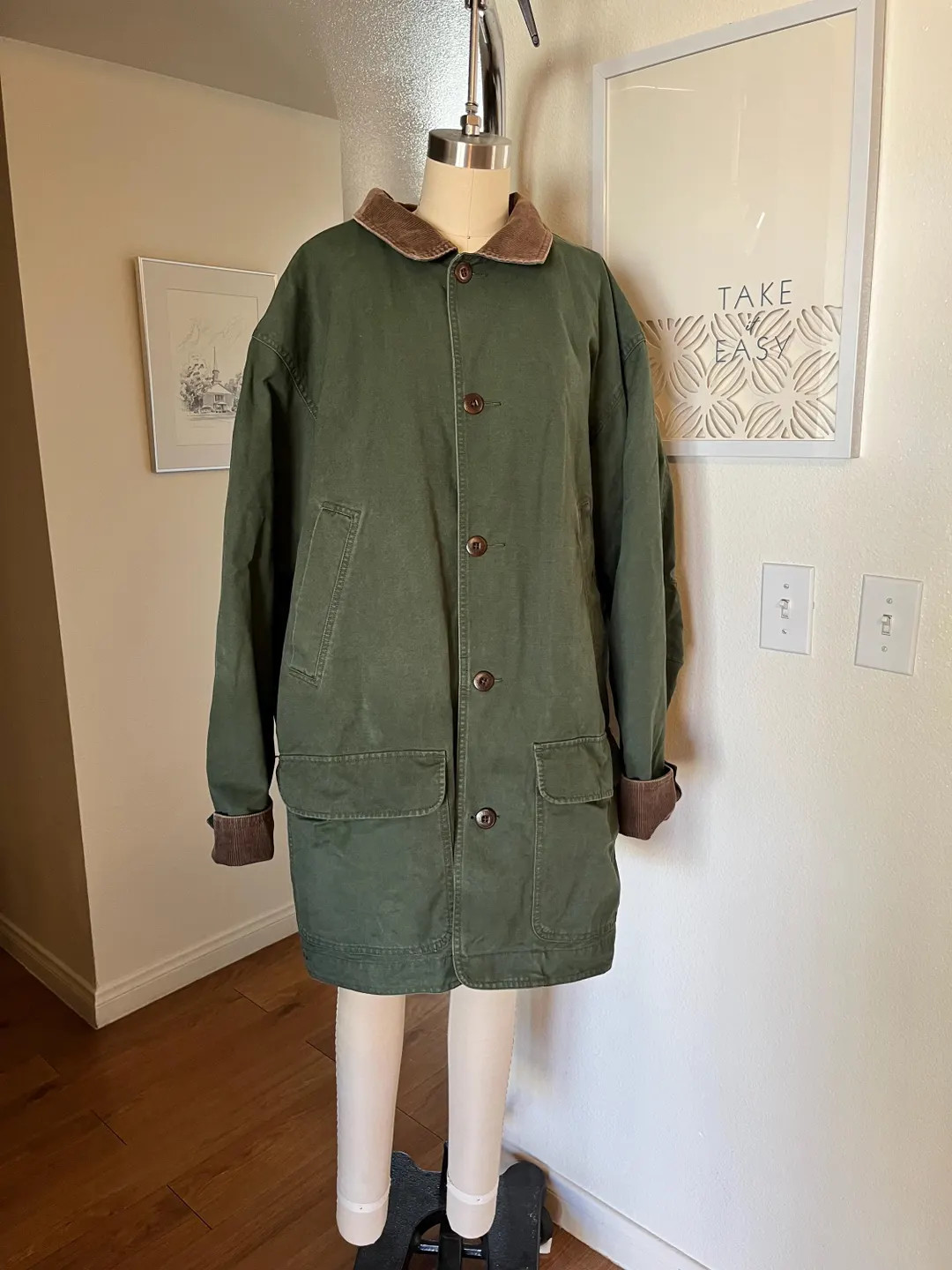 Vintage LLbean Barn Jacket/Duck Canvas Coat/Forest Green/XLarge | Etsy (US)