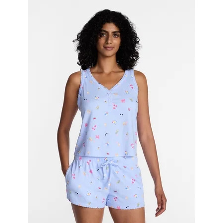 Way to Celebrate Women's Pointelle Pajama Set, 2-Piece, Sizes XS-3X | Walmart (US)