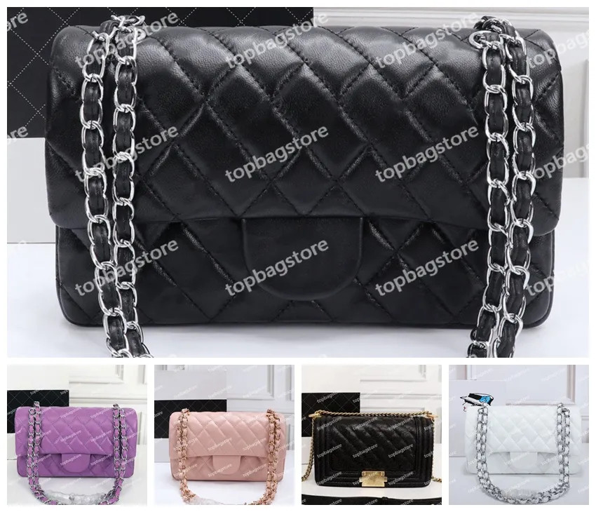 Handbags Designer Double Flap Bags Lambskin Caviar Lady Shoulder Silver Gold Chain Bag Purse Leat... | DHGate
