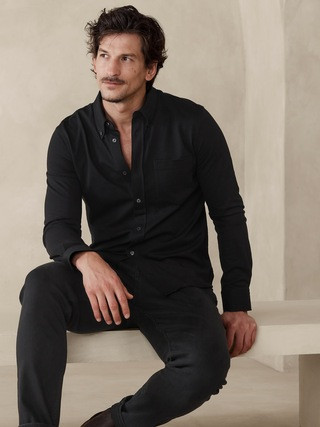 Luxury-Touch Pique Shirt | Banana Republic (US)