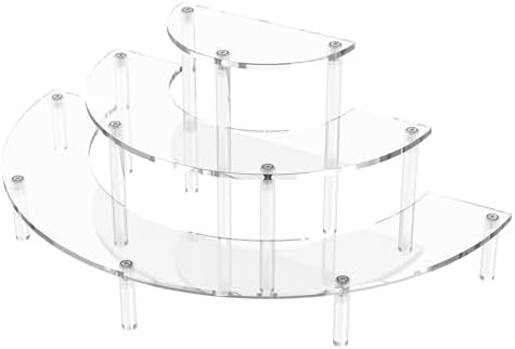 3 Tier Acrylic Display Risers, Half Moon Cupcake Stand, Clear Perfume Organizer, Dessert Stand fo... | Amazon (US)