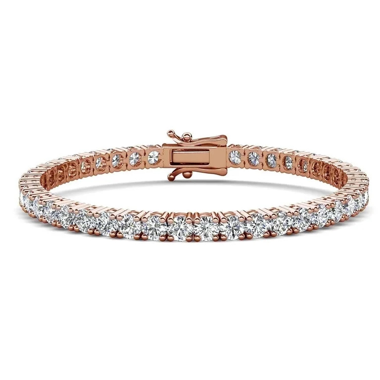 Cate & Chloe Kaylee 18k Rose Gold Plated Tennis Bracelet with Simulated Diamonds Gift for Women -... | Walmart (US)