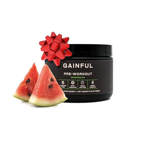 Gainful Pre Workout Powder, Caffeine Free with Creatine, L Citrulline, Beta Alanine, BCAA's, Energy & Muscle Support, Watermelon, 14 Servings | Amazon (US)