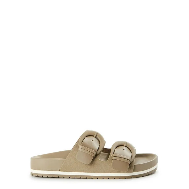 Time and Tru Women's Dressy Footbed Slide Sandals - Walmart.com | Walmart (US)