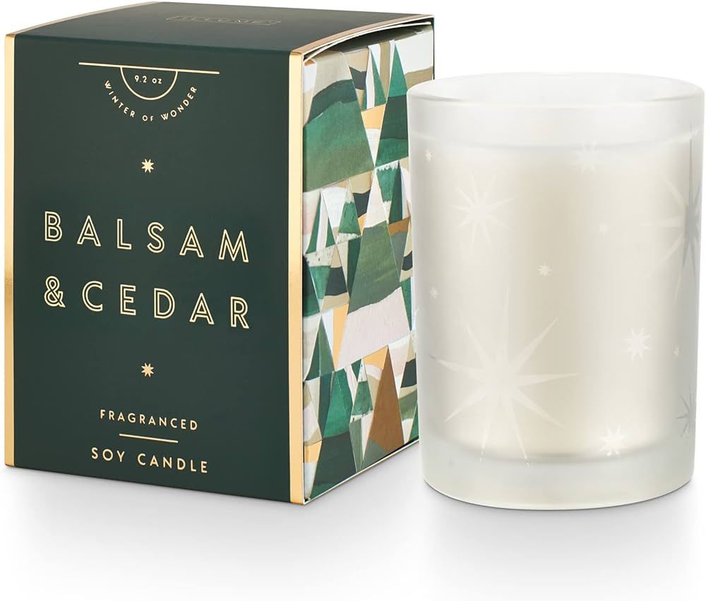Illume Balsam & Cedar Gifted Glass Candle, Green | Amazon (US)