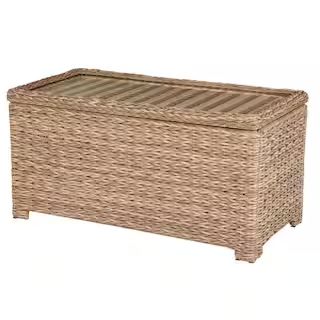 Hampton Bay Laguna Point Natural Tan Wicker Outdoor Patio Storage Coffee Table 65-519375 - The Ho... | The Home Depot