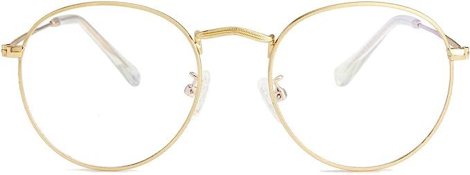 Blue Light Blocking Glasses for Women Men Retro Round Clear Lens Eyeglasses | Amazon (US)