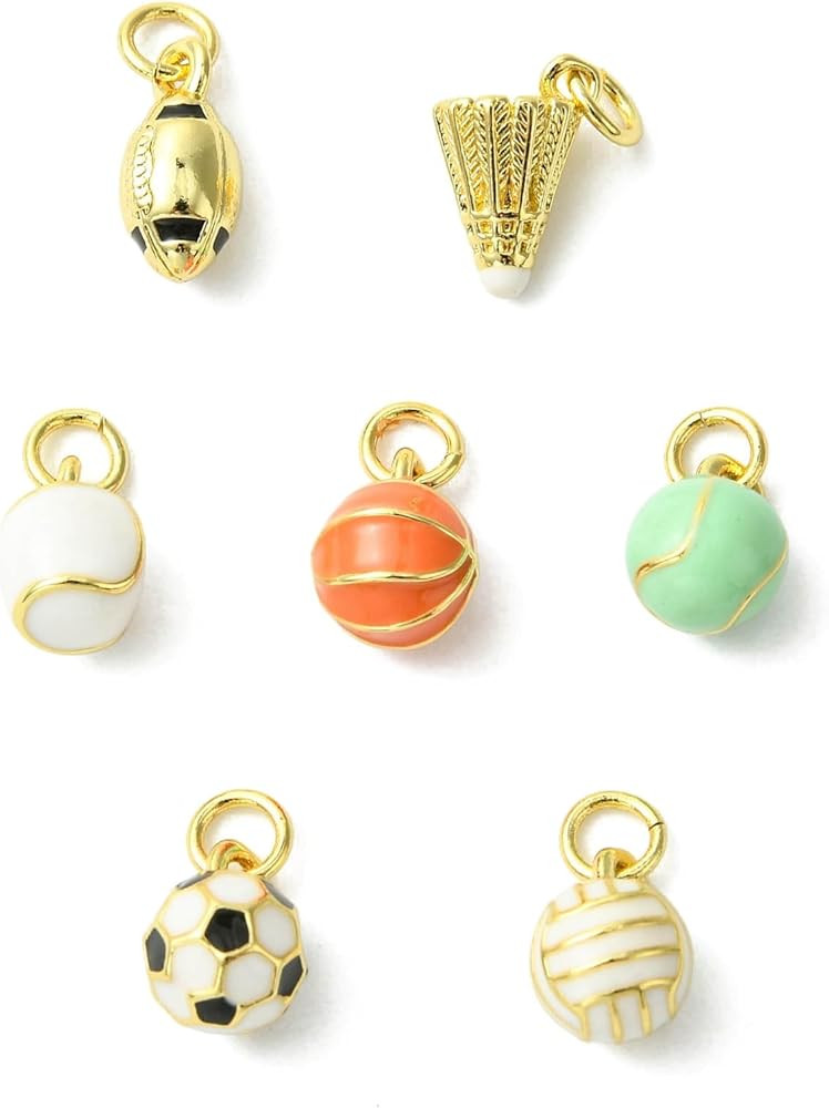 Sport Fruit Heart Animal Theme Brass Enamel Charms for DIY Jewelry Bracelet Necklace Earring Keyc... | Amazon (US)