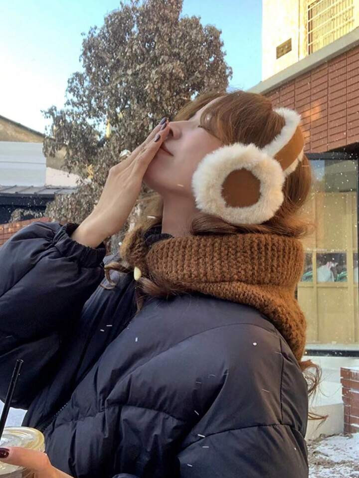 1pc Khaki Thermal Ear Muffs, Suitable For Winter Outdoor Activities Or Daily Use For Warmth And S... | SHEIN