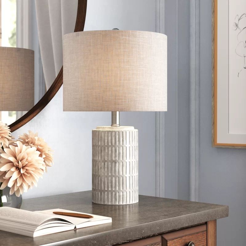 Chorale 21'' Distressed Gray/White Bedside Table Lamp | Wayfair Professional