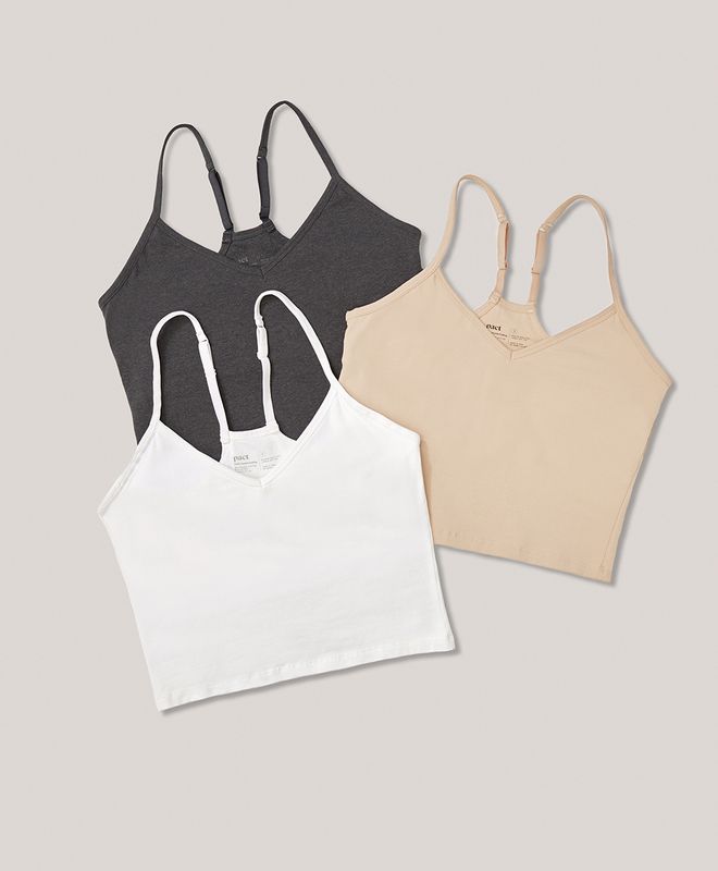 Women’s Everyday Shelf Bra Cropped Camisole 3-pack made with Organic Cotton | Pact | Pact Apparel