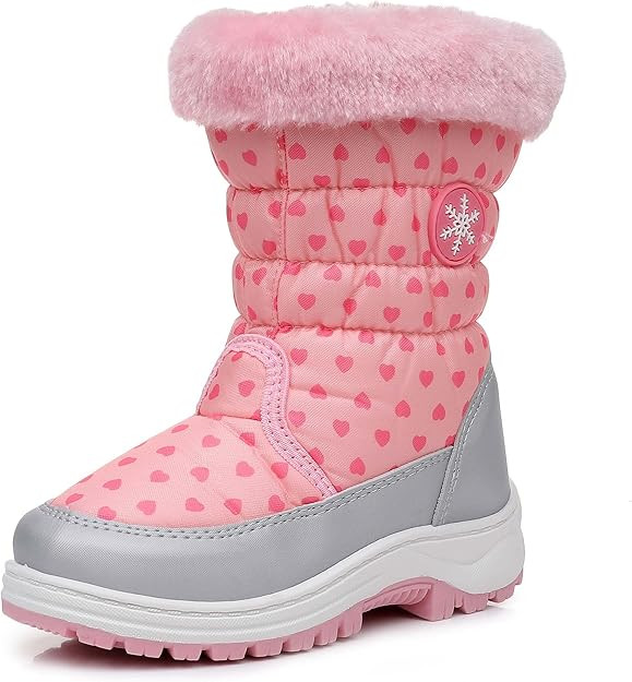 Ahannie Toddler Girls Warm Snow Boots, Kid Outdoor Insulated Winter Boot with Side Zipper | Amazon (US)