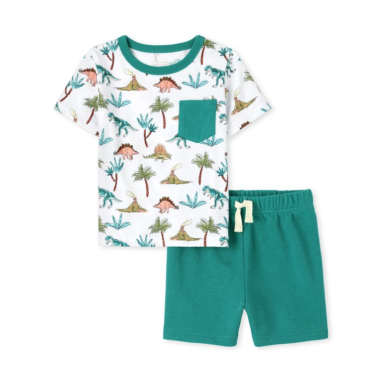 The Children's Place Baby and Toddler Boy Short Sleeve Knit Pocket Tee and Knit Short Set, Sizes ... | Walmart (US)