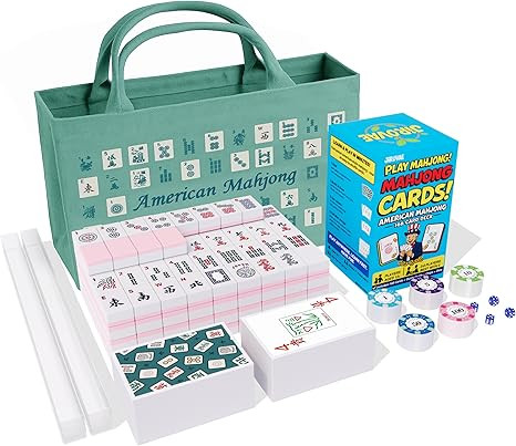 Unlock New Mahjong Tile Set – 166 Classic Tiles + Modern Mahjong Cards! Includes Racks, Dice, C... | Amazon (US)