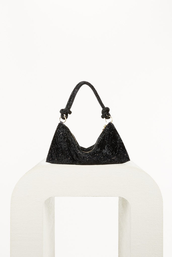 HERA NANO RHINESTONE SHOULDER BAG - BLACK | Cult Gaia - US