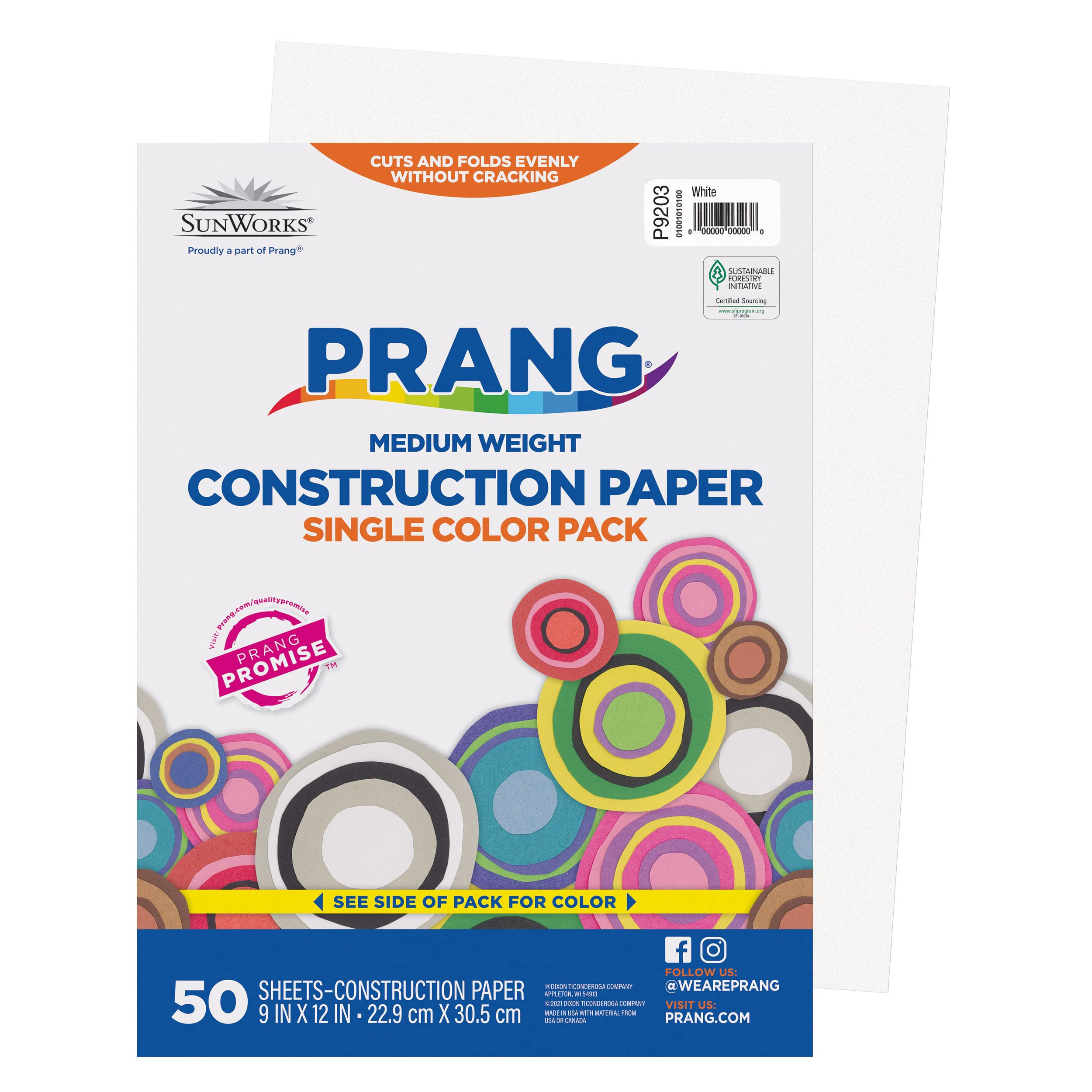 Prang (Formerly SunWorks) Construction Paper, White, 9" x 12", 50 Sheets | Amazon (US)