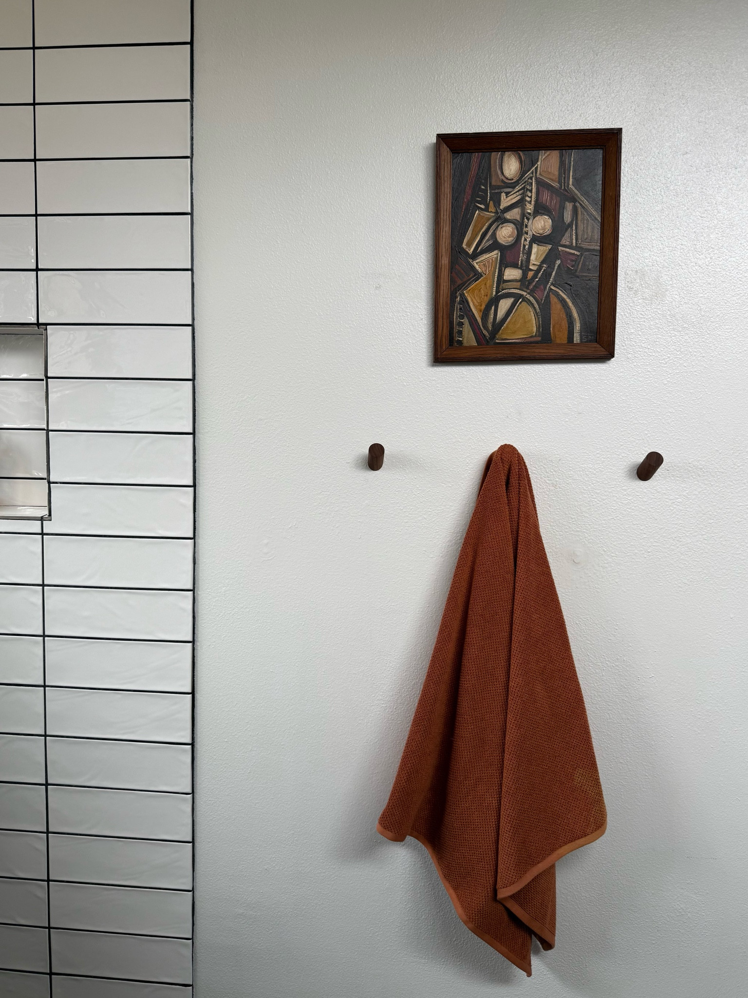Recently removed a bulky towel ladder for these beautiful walnut hooks in our master’s bedroom. I gotta say, the space feels bigger and the hooks look so elegant. 

#LTKHome #LTKFindsUnder50