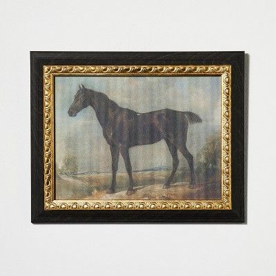 8" x 10" Stallion on Canvas Board with Ant Frame Gold/Light Brown - Threshold™ designed with Studio  | Target