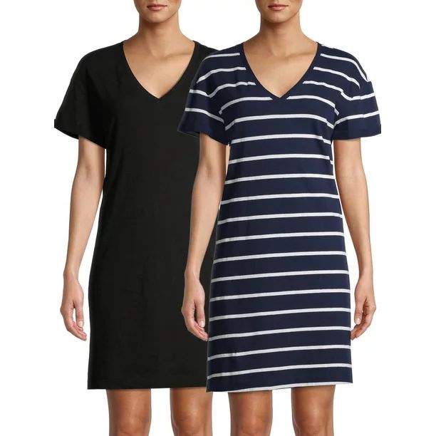 Time and Tru Women's 2 pack T-Shirt Dress | Walmart (US)