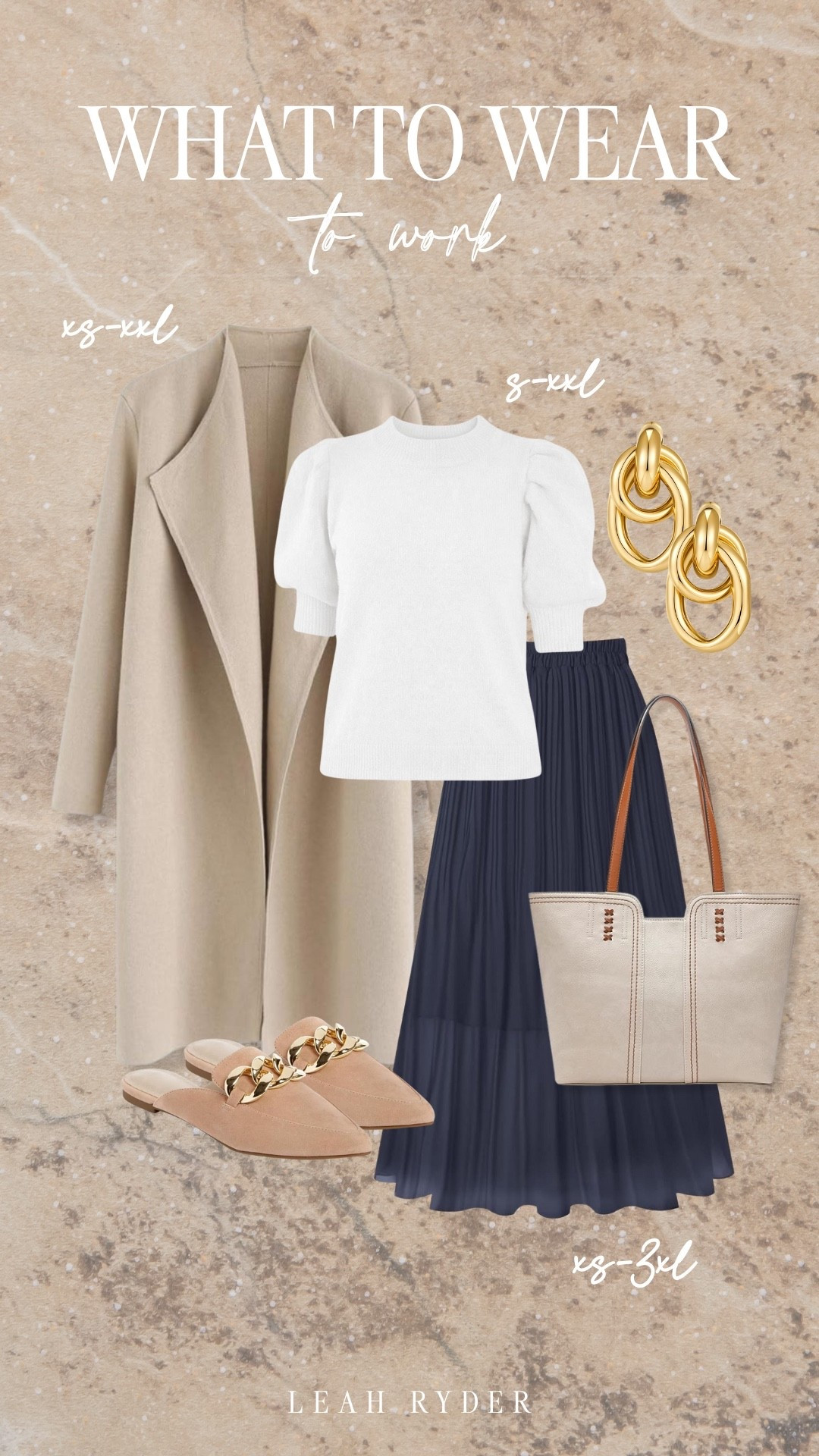 This is my go-to formula for polished, comfortable work outfits that still feel effortless. Classic workwear staples like a tailored coat, soft knit top, and midi skirt make getting dressed for the office so simple. Neutral work outfits like this are easy to mix and match all week long without feeling repetitive. It’s a timeless, work-appropriate look that feels put together without sacrificing comfort.

#LTKmomlife #LTKPlusSize #LTKWorkwear