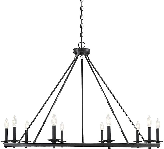 Savoy House 1-310-10-89 Middleton 10-Light Matte Black Modern Farmhouse Industrial Circular Ring ... | Amazon (US)
