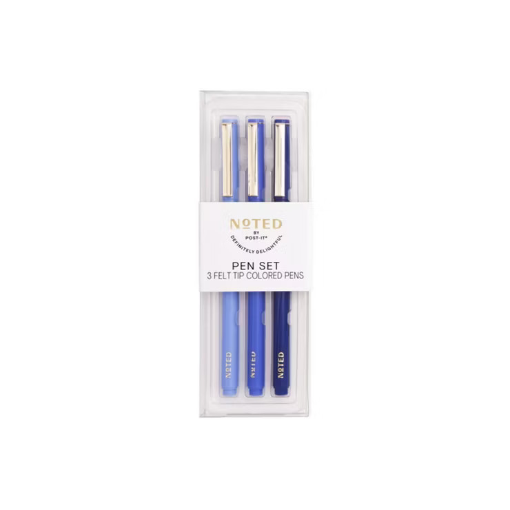 Post-it 3pk Felt Tip Pens - Blues | Target