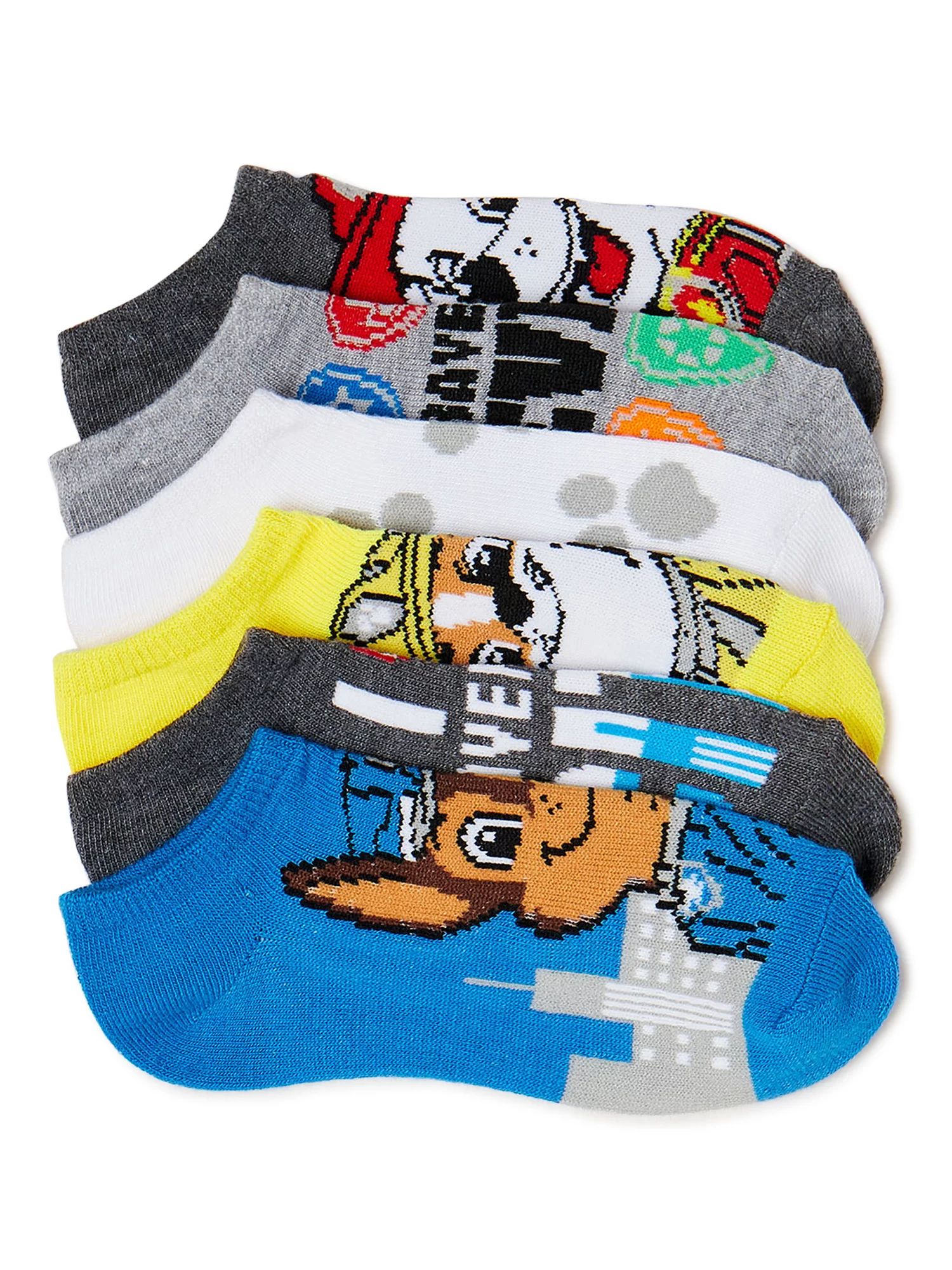 Paw Patrol, Boys No-Show Socks, 6-Pack, Sizes S-L | Walmart (US)