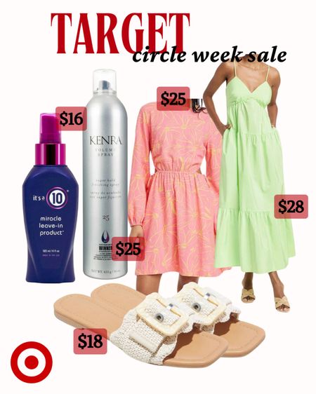 Target circle week sale! Summer/Spring dress sale. Hair care sale. It’s a 10 hair spray. Steve Madden look for less  

#LTKsalealert #LTKfindsunder50 #LTKstyletip