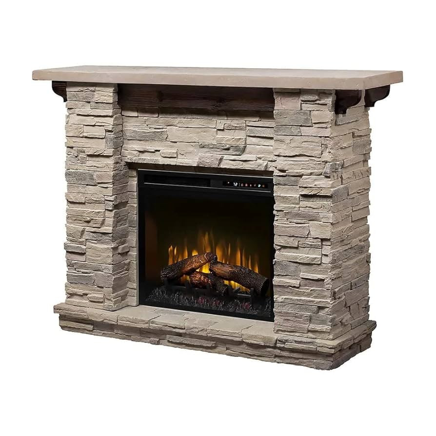 Dimplex Featherston Electric Fireplace with Mantel Surround Package | Pine with Gray Stone-Look, ... | Amazon (US)