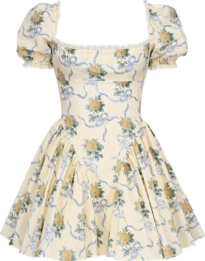 Rosie Puff Sleeve Stretch Cotton Mini Sundress | Nordstrom