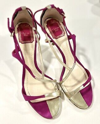 Christian Dior VINTAGE Y2K Two Tone Pink Metallic Strappy Sandals Size 37.5  | eBay | eBay US