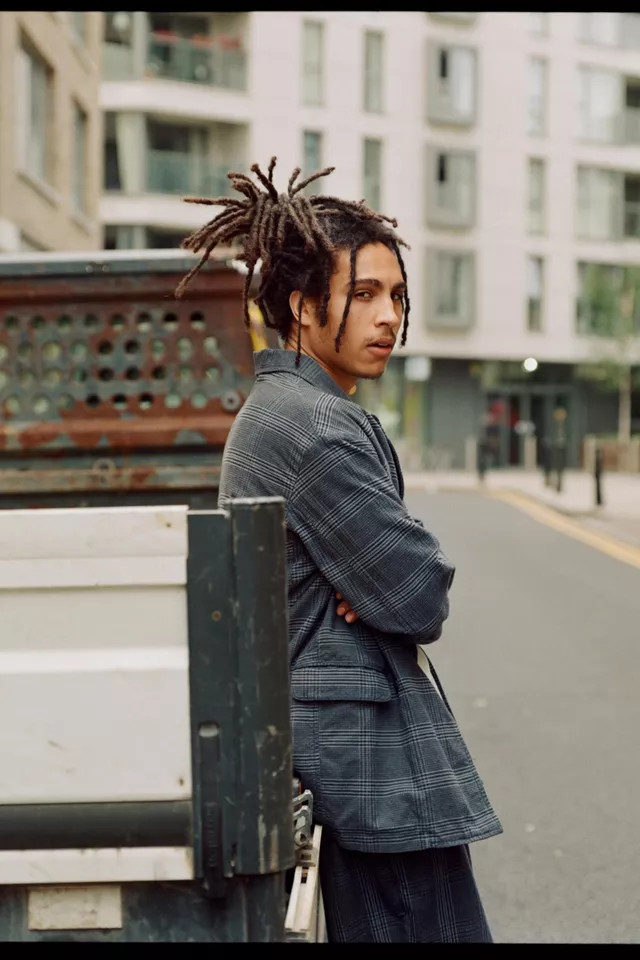 Loom Blue Plaid Double Breasted Blazer | Urban Outfitters (US and RoW)