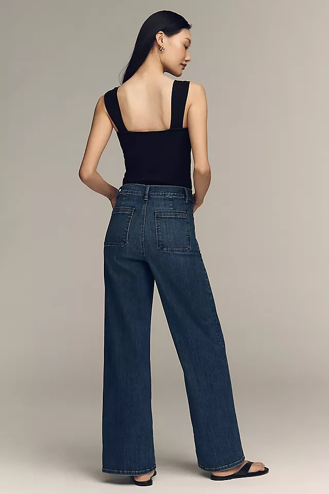 FRAME Le Slim Palazzo High-Rise Wide-Leg Jeans | Anthropologie (US)