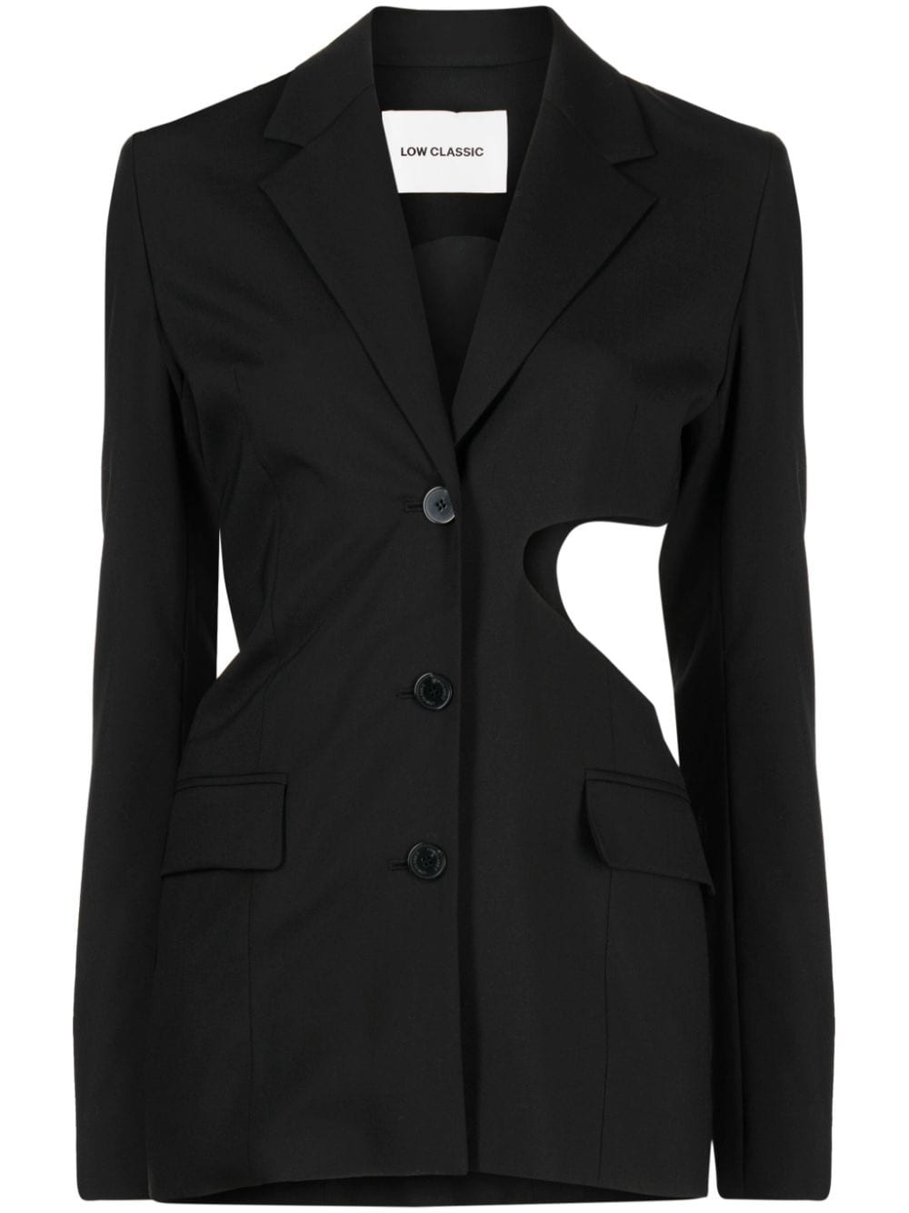 Low Classic notched-lapels cut-out detailing blazer - Black | Farfetch Global