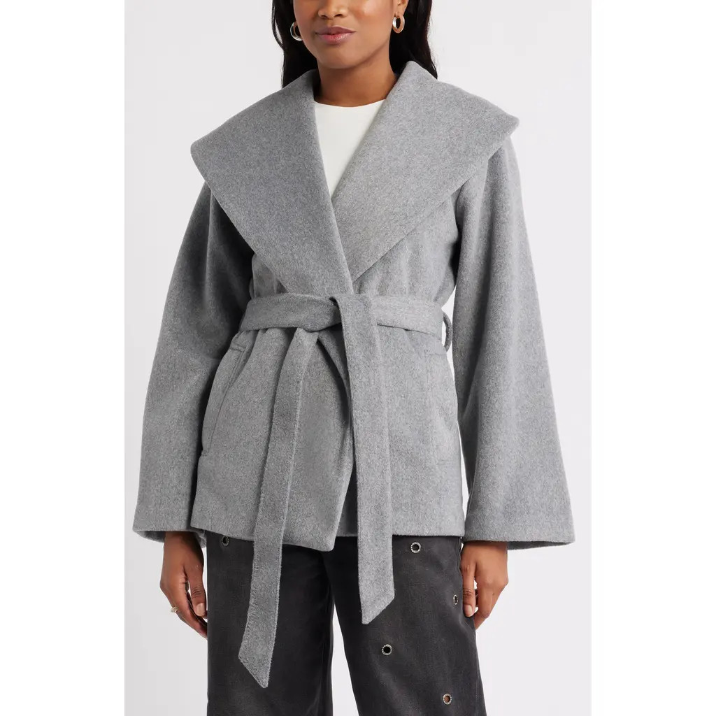 Open Edit Wrap Robe Coat in Grey Heather at Nordstrom Rack, Size Large/x-Large | Nordstrom Rack