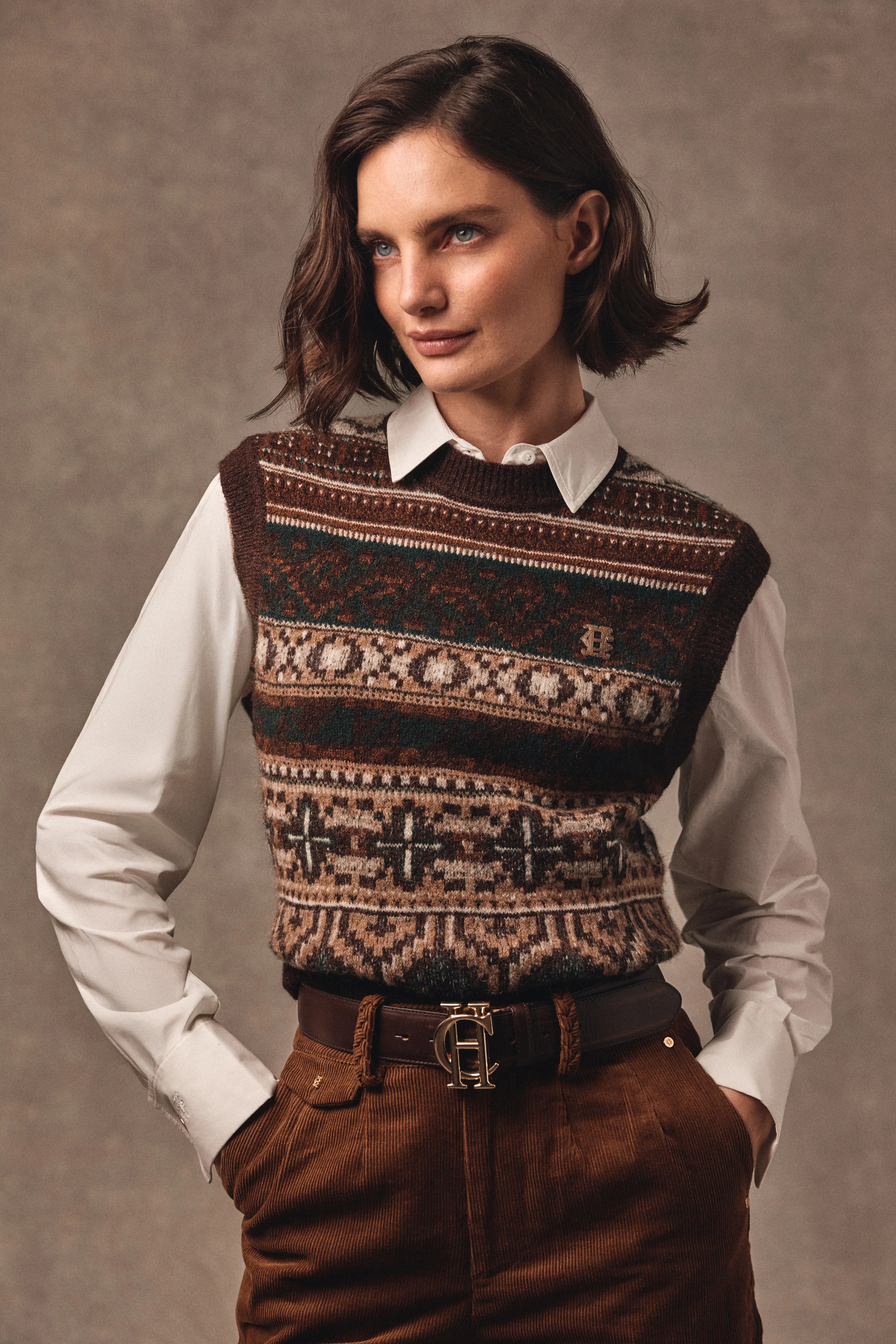 Arlington Knitted Tank (Forest Fairisle) | Holland Cooper