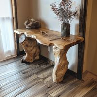 Handmade Rustic Natural Wood Console Table Entry Way Custom Bedside Reclaimed Furniture Decor | Etsy (US)